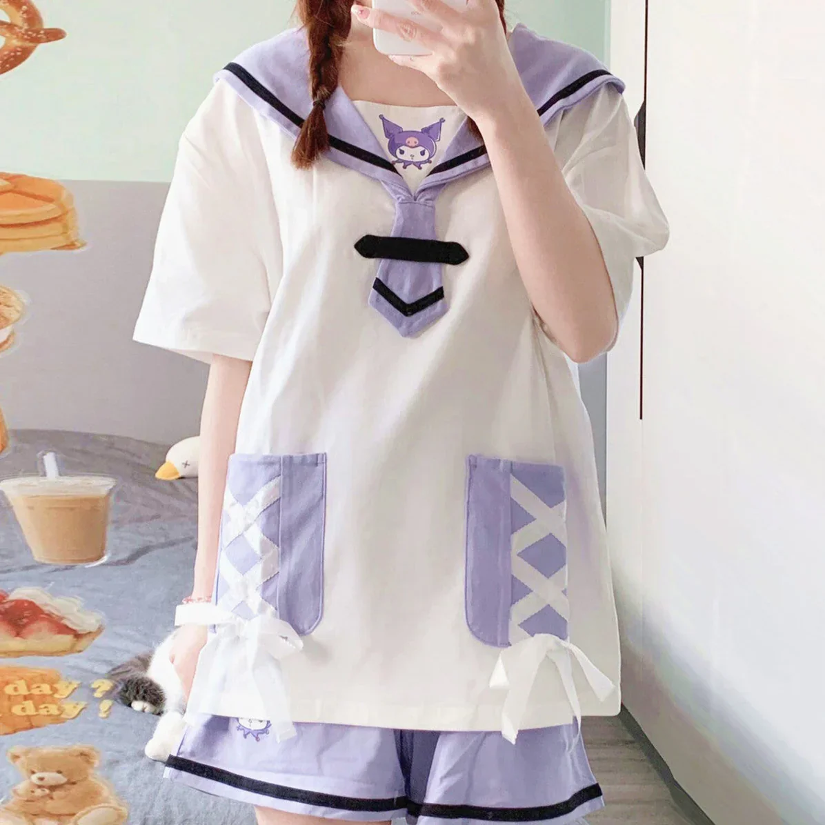 Coulomi School Girl Top & Shorts Set
