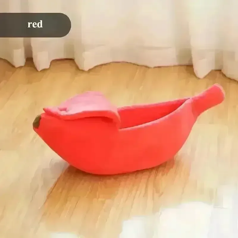Cozy Banana-Shaped Winter Pet Bed - Image 5