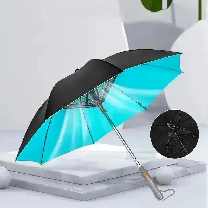Creative Mist Spray Umbrella with In-built Fan - Image 3