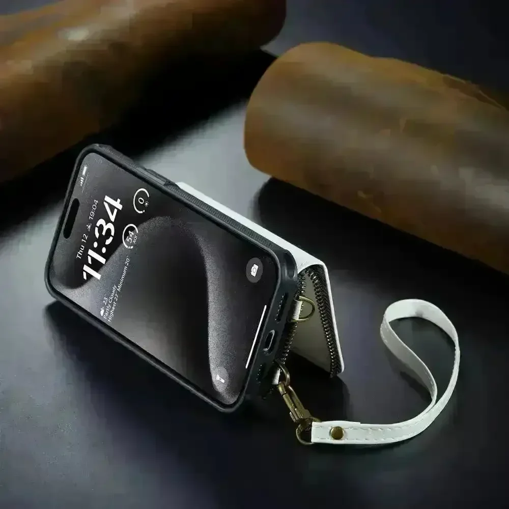 Crossbody Zipper Leather Phone Case (For iPhones) - Image 6