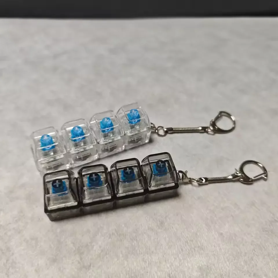 Crystal Clicker LED Keyboard Keychain - Image 2