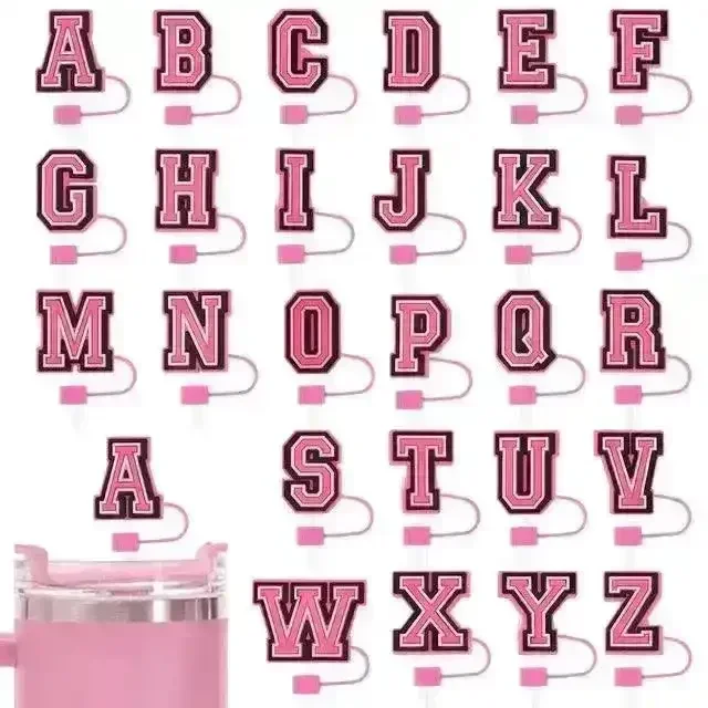 Custom Letters Silicone Straw Tip Covers For Stanley Cup