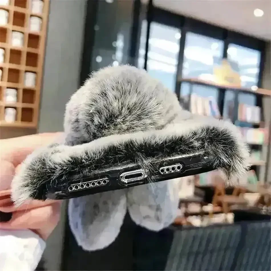 Cute 3D Fur Bunny Style Phone Case (For iPhones) - Image 6
