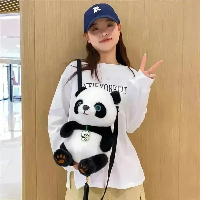 Cute Bell Panda Plush Backpack - Image 2