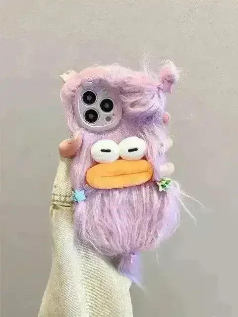 Cute Cartoon Plush Sausage Mouth Phone Case (For iPhones) - Image 8