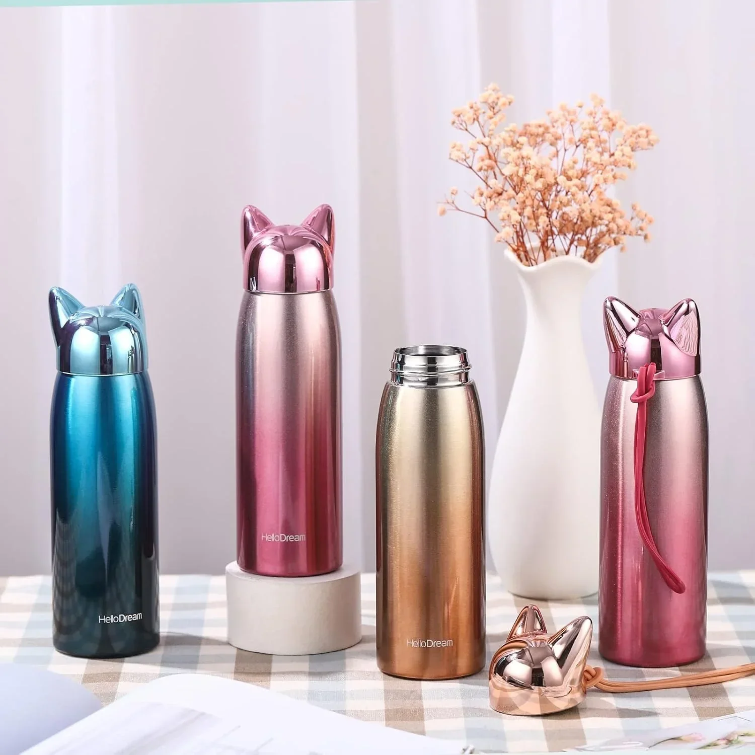 Cute Cat Fox Ears Insulated Bottle (300 ml) - Image 3