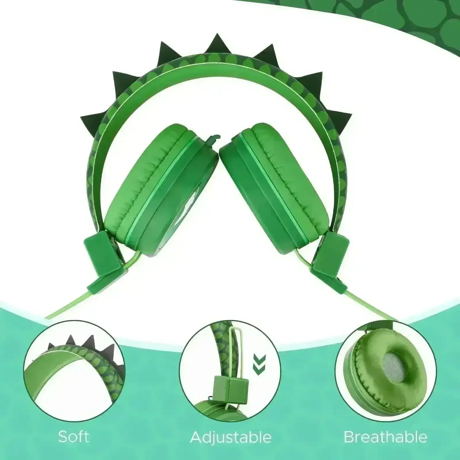 Cute Dino and Cat Wired Headphones For Kids - Image 5
