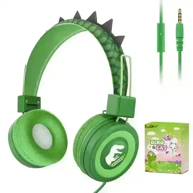 Cute Dino and Cat Wired Headphones For Kids - Image 7