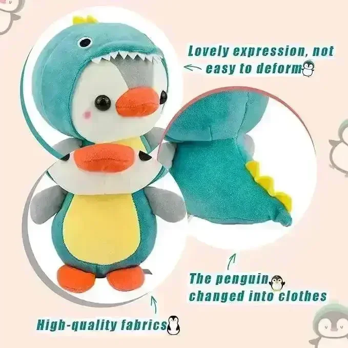 Cute Hooded Penguin Plush Keychain - Image 5