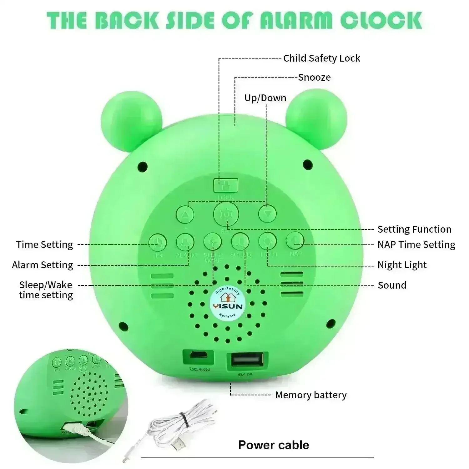 Cute Kids Animal Style Night Light Alarm Clock - Image 4