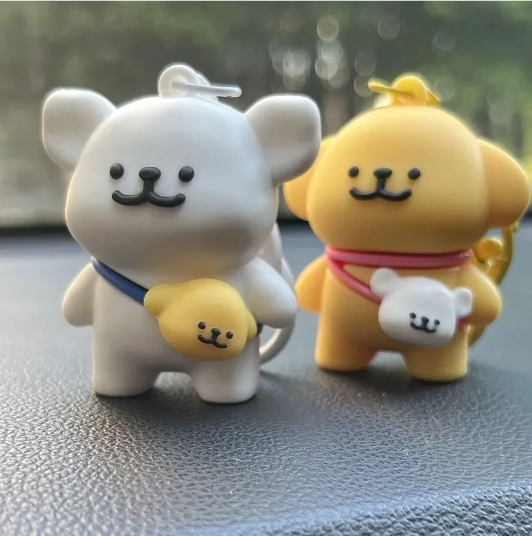 Cute Line Puppies Couple Keychain - Image 4