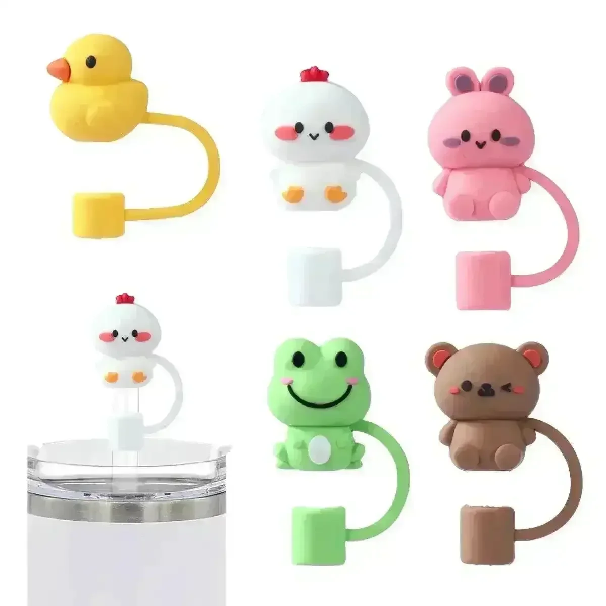 Cute Silicone Straw Covers Cap for Stanley Cup (4 Pcs) - Image 25