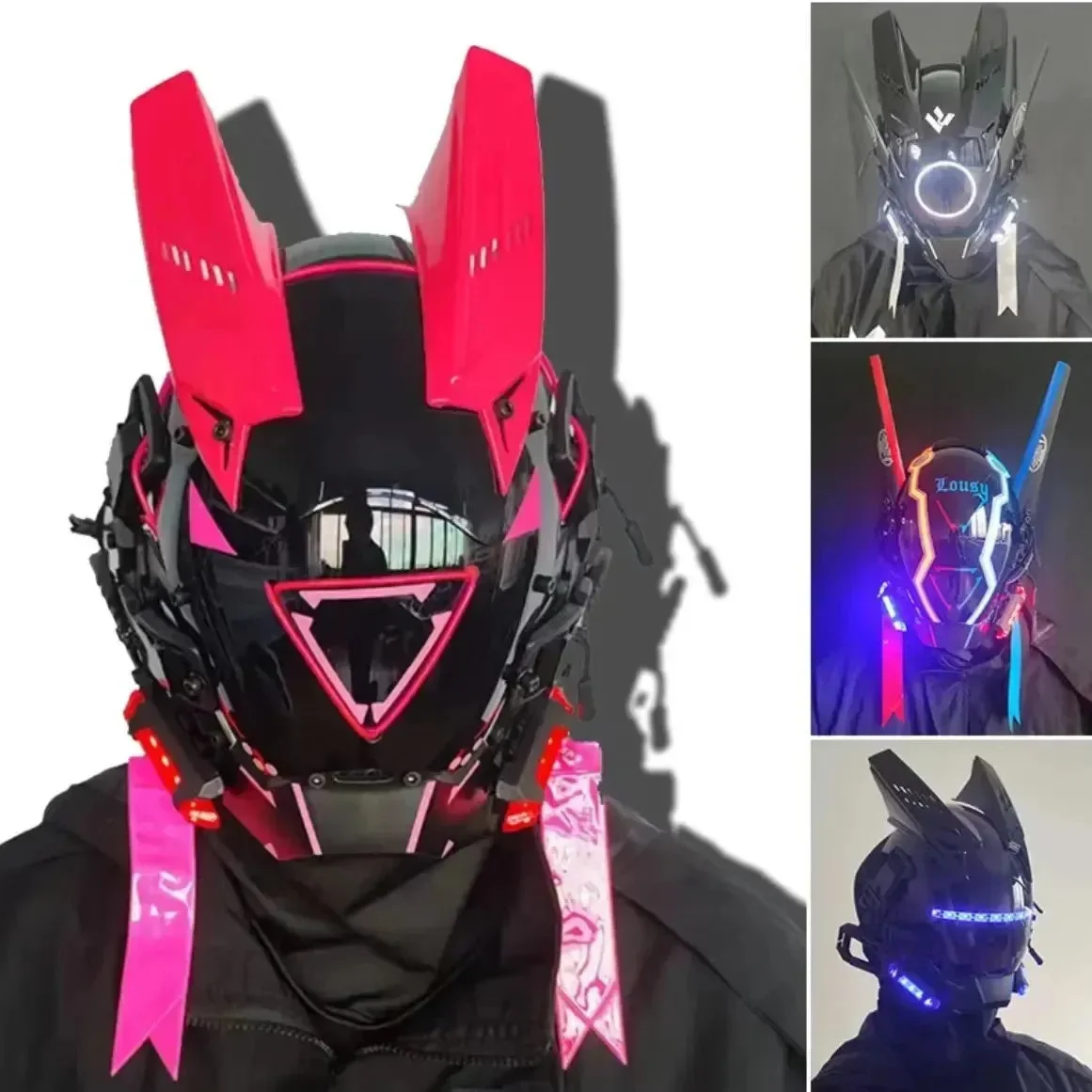 Cyberpunk LED Cosplay Helmet Mask - Image 2