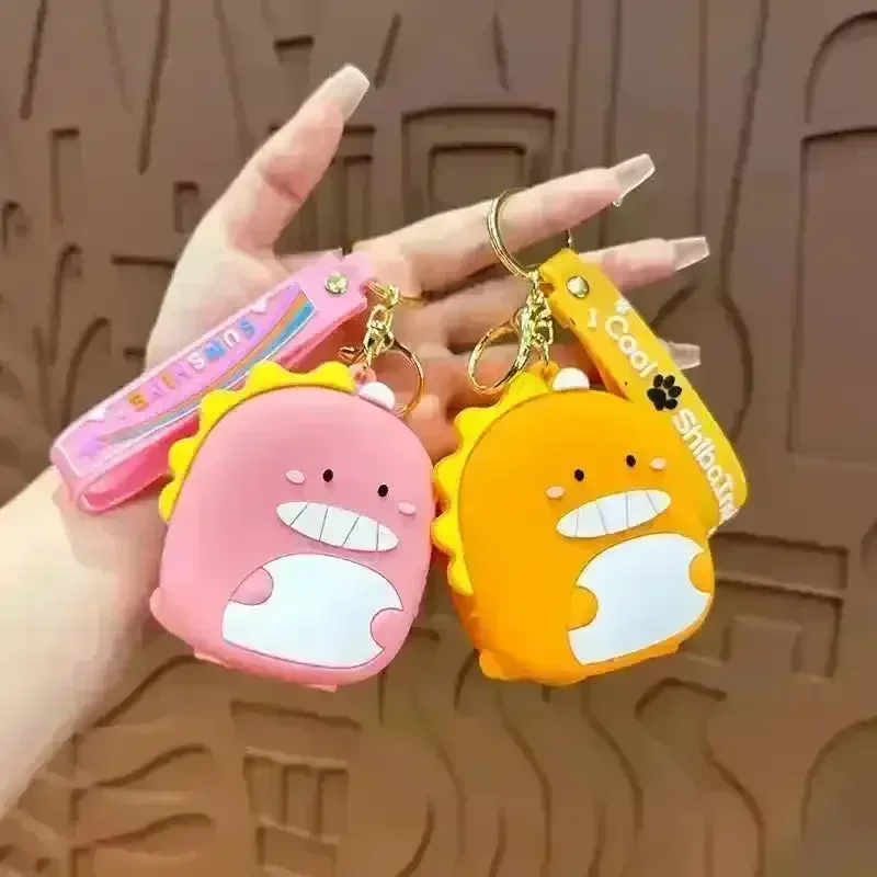 Dinosaur Silicon Coin Pouch Keychain - Image 3