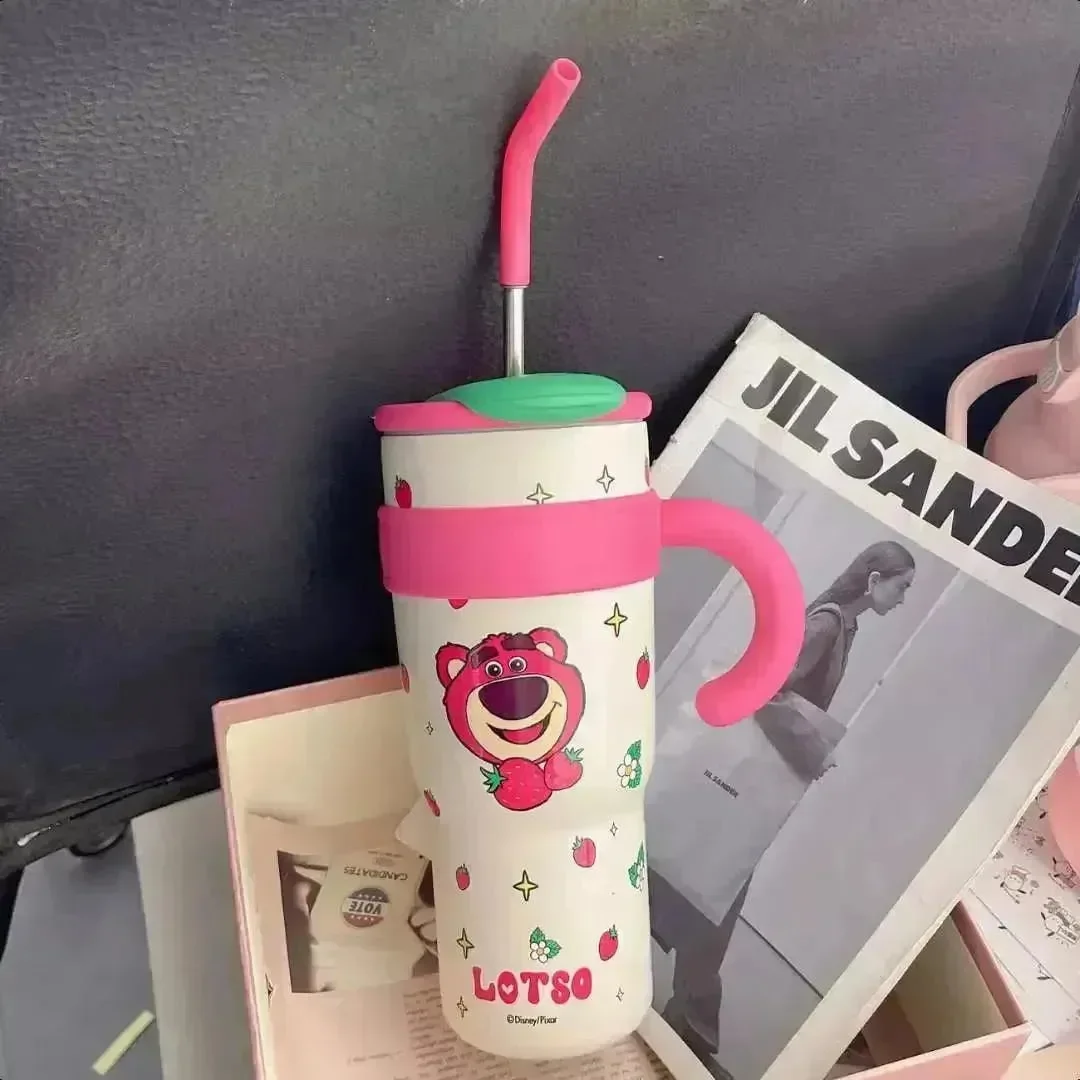 DSNY Strawberry Bear Thermos Straw Cup (1000 ml) - Image 7