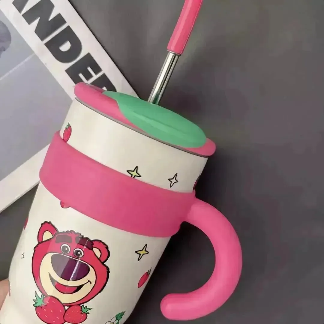 DSNY Strawberry Bear Thermos Straw Cup (1000 ml) - Image 9