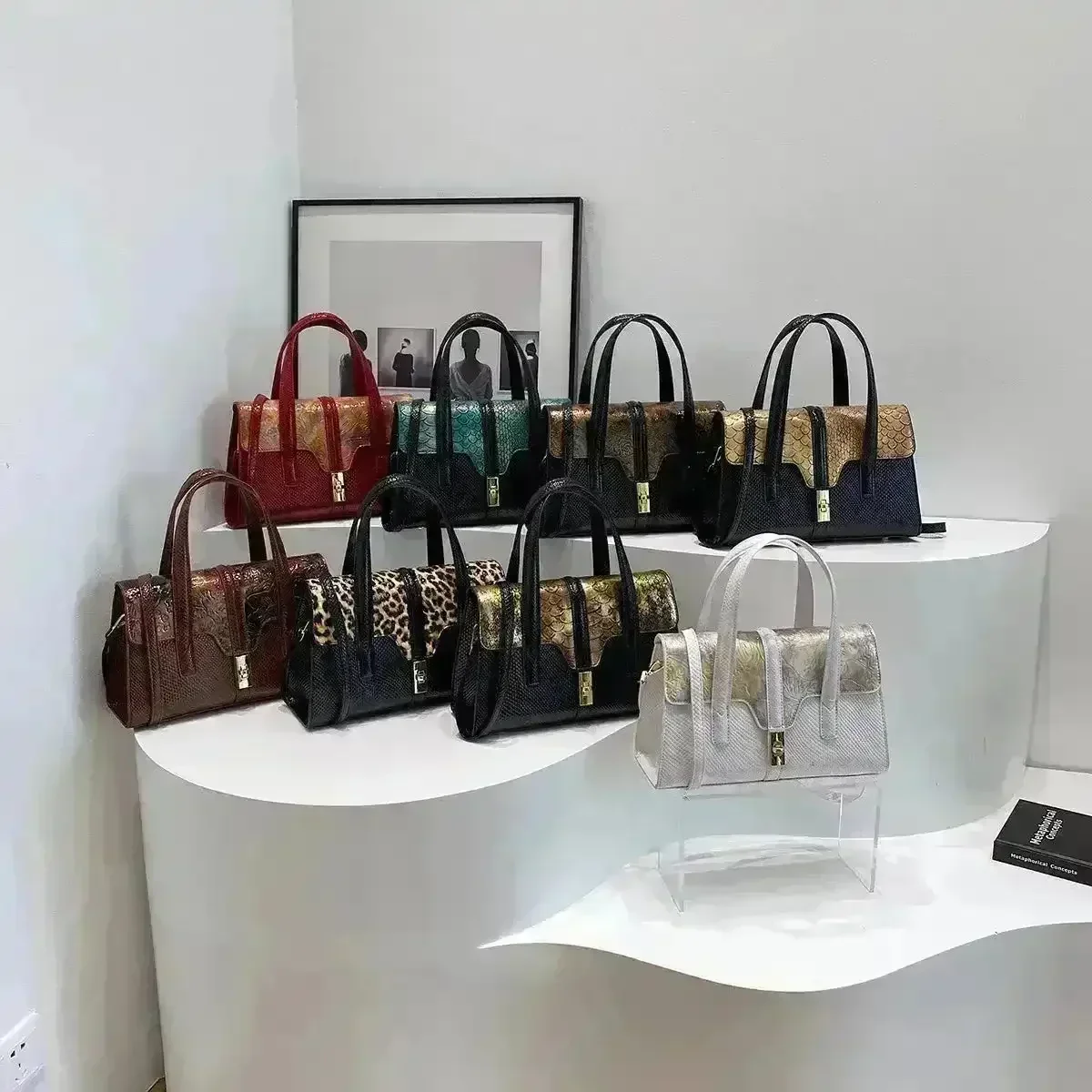 Dual Design Leatherette Handbag - Image 2
