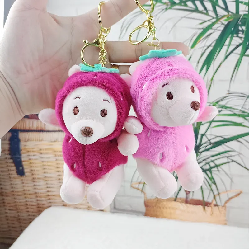 DZNY Strawberry Pooh Plush Keychain