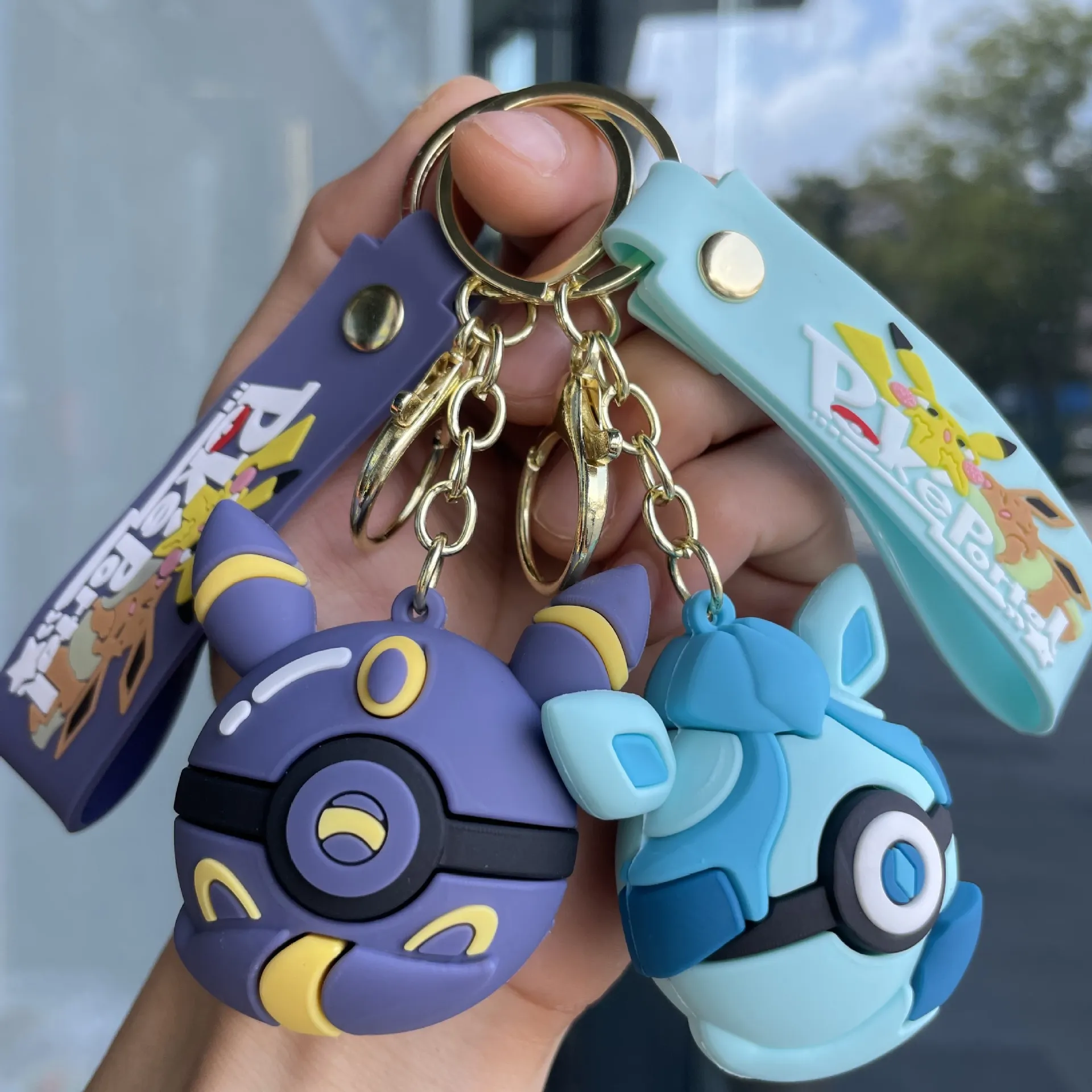 Elemental Eeveelution Pokeball Keychain - Image 2