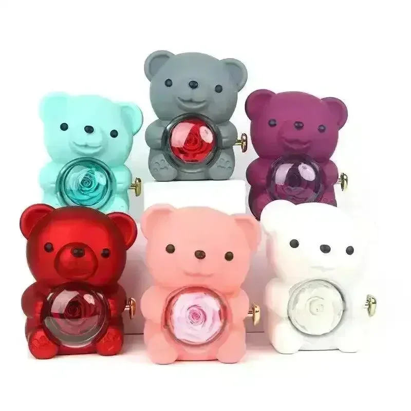 Eternal Rose Teddy Gift Box with Lovely Heart Pendant - Image 3