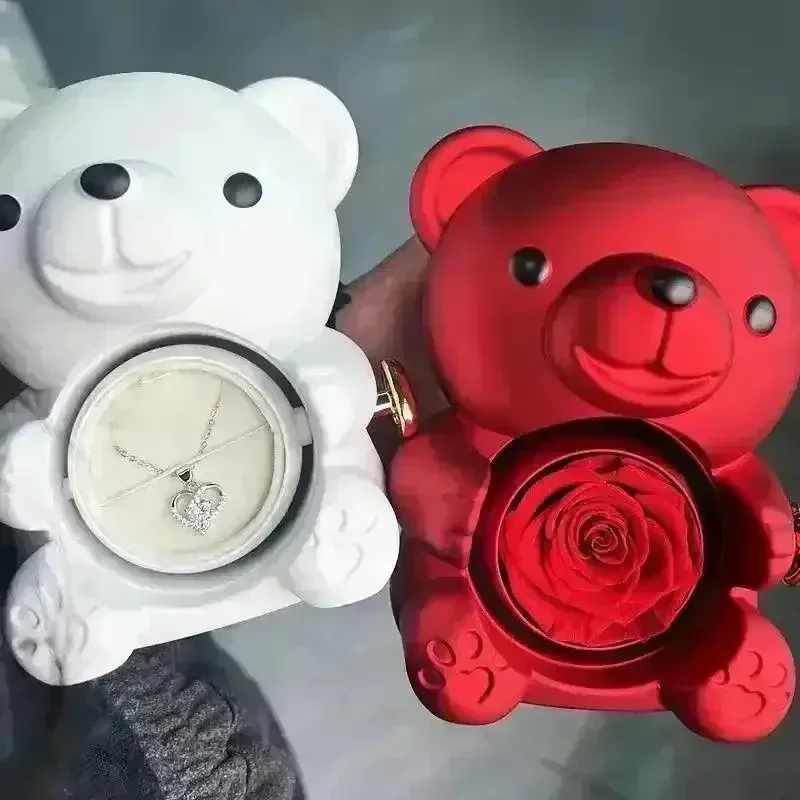 Eternal Rose Teddy Gift Box with Lovely Heart Pendant - Image 6