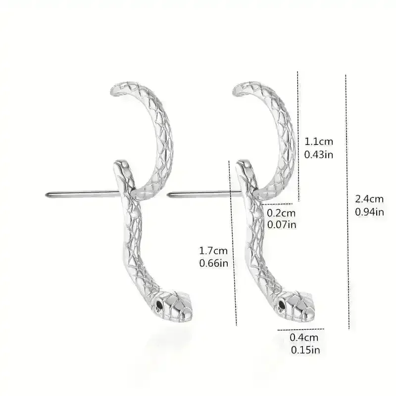 Fashionable Curvy Snake Earrings - Image 5