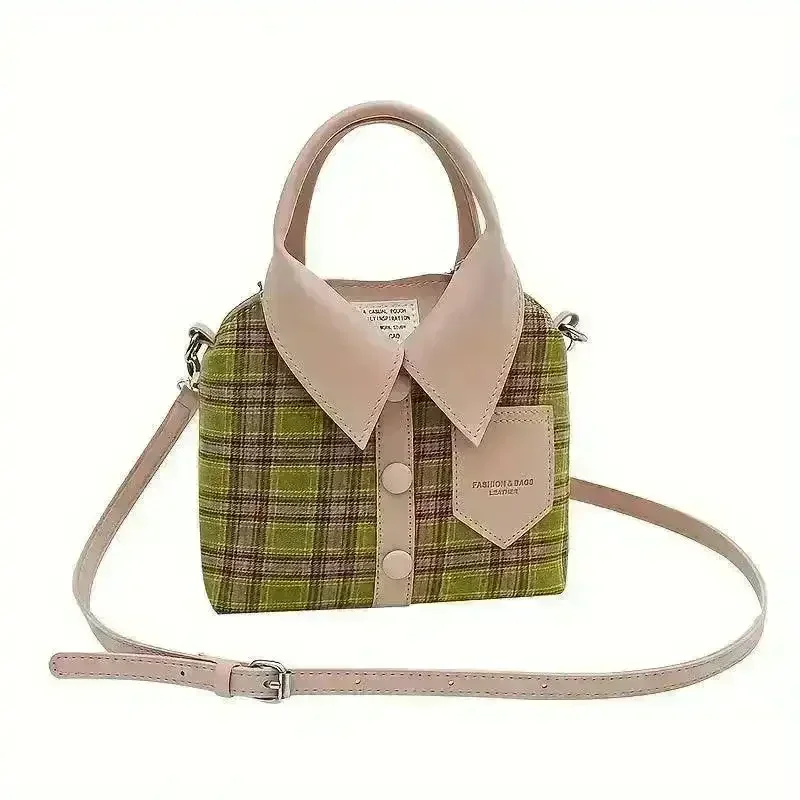 Fashionable Plaid Shirt Design Handbags - Image 11