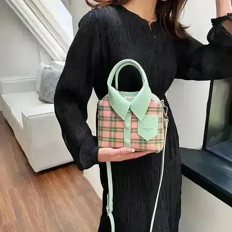 Fashionable Plaid Shirt Design Handbags - Image 7