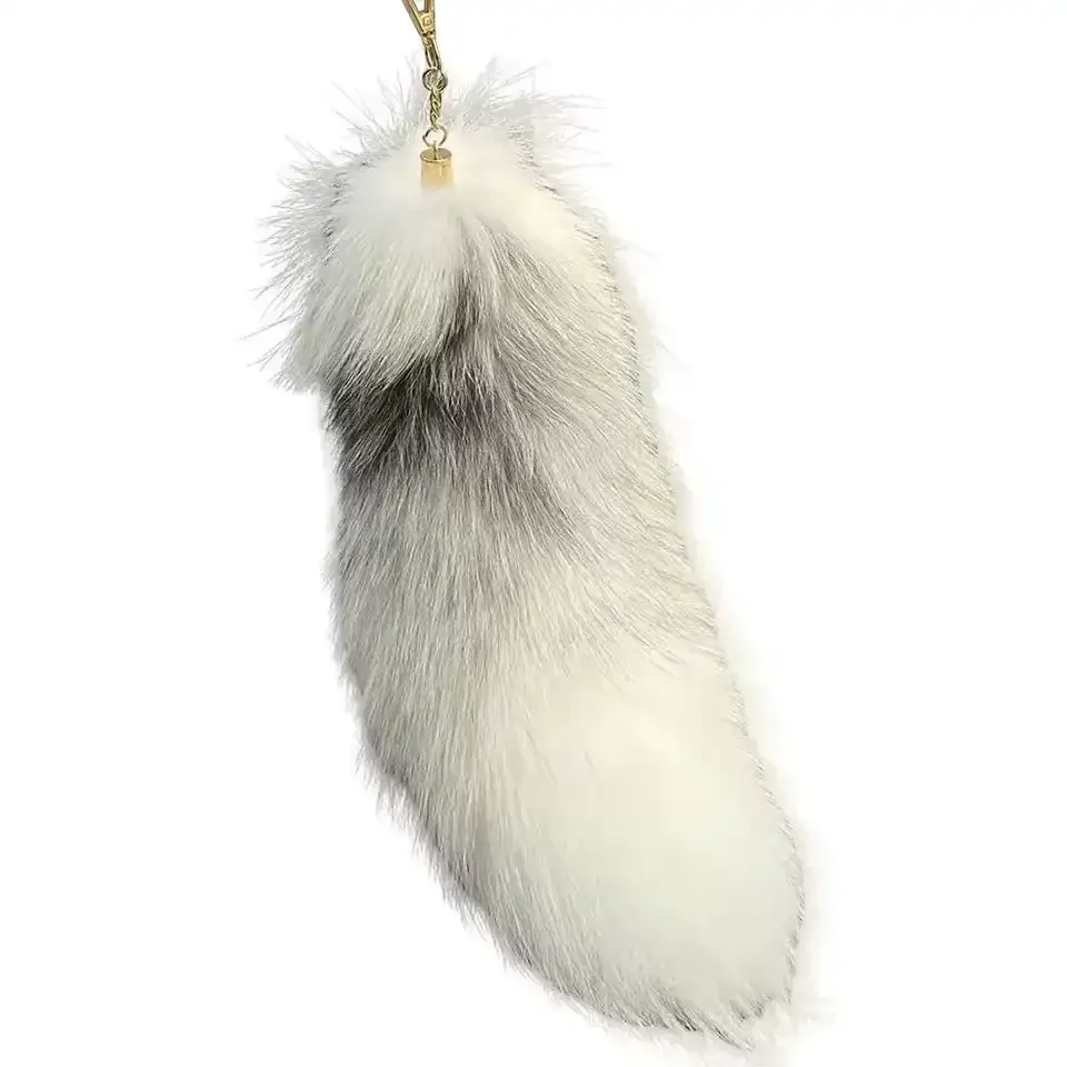 Faux Fur Fox Tail Keychain - Image 10