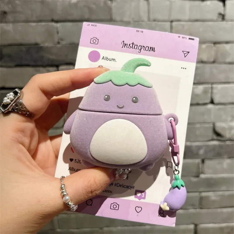 Flocked Eggplant Case (For AirPods) - Image 4