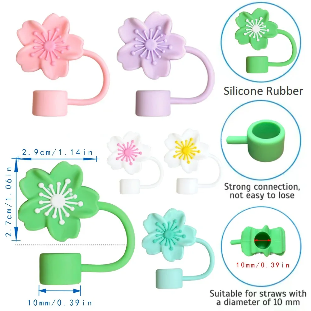 Floral Bloom Silicone Straw Topper - Image 9