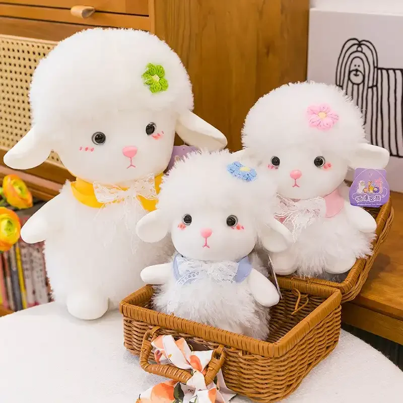 Floral Bow Lamb Plushie - Image 3