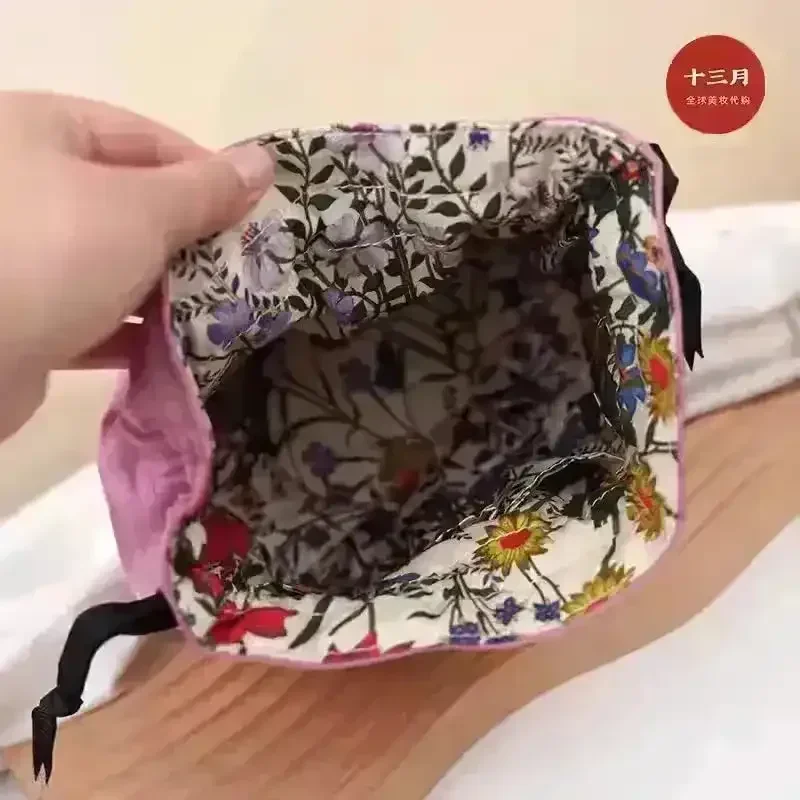 Floral Luxury Drawstring Makeup Pouch - Image 8