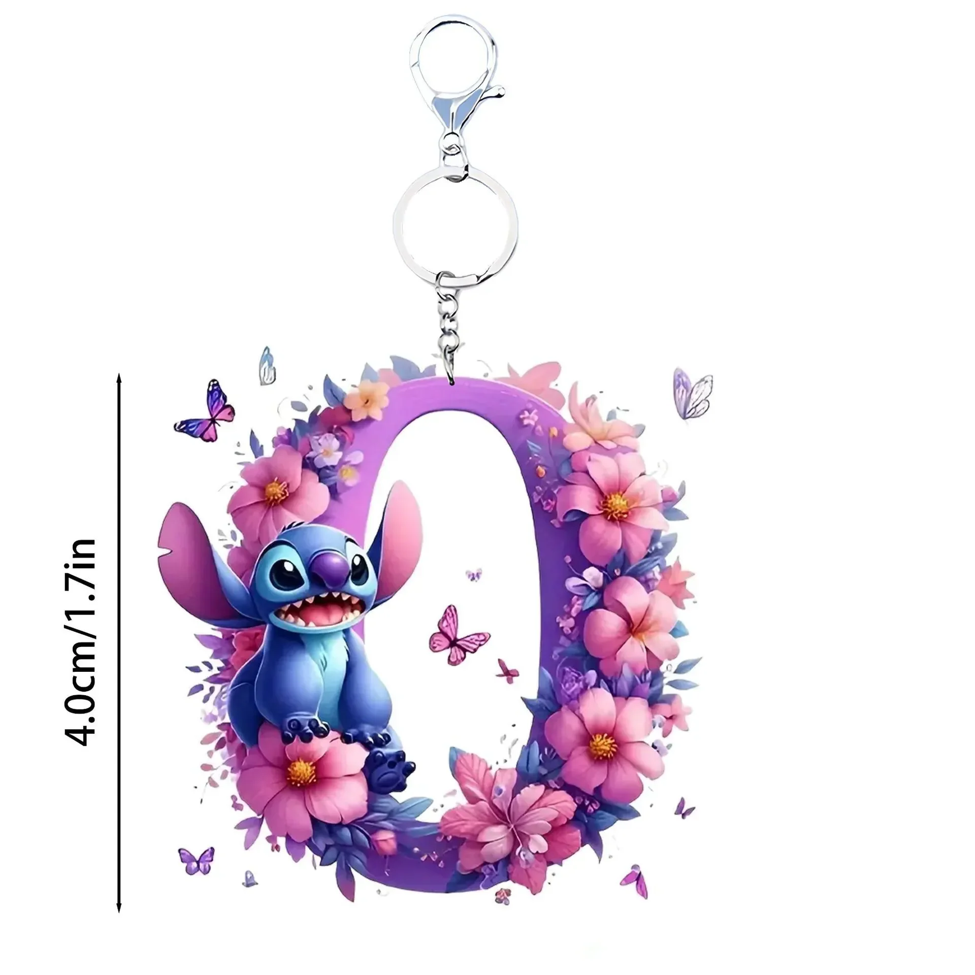 Floral Stitch Initial Acrylic Keychain - Image 14