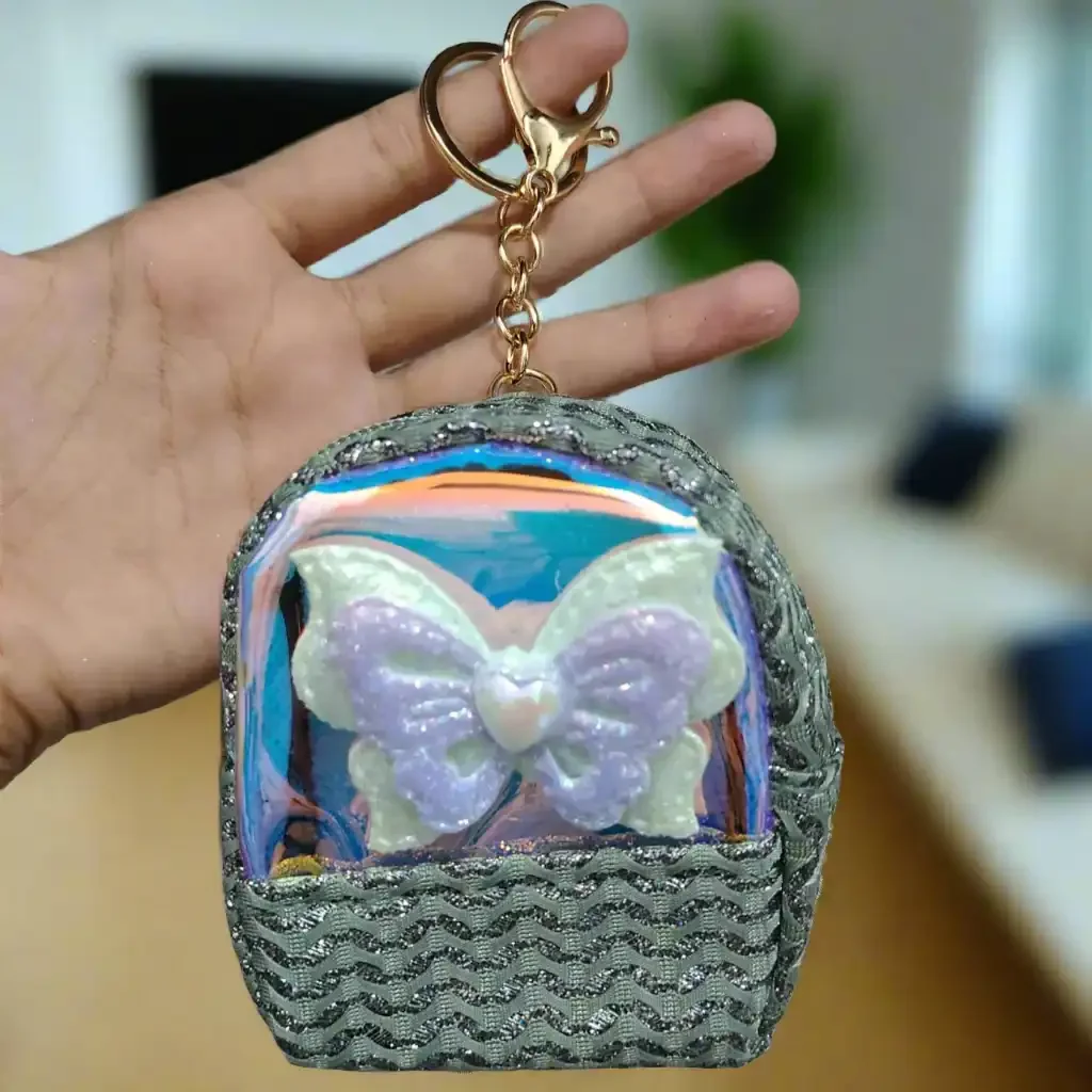 Fluttering Butterfly Coin Purse Keychain - Image 6