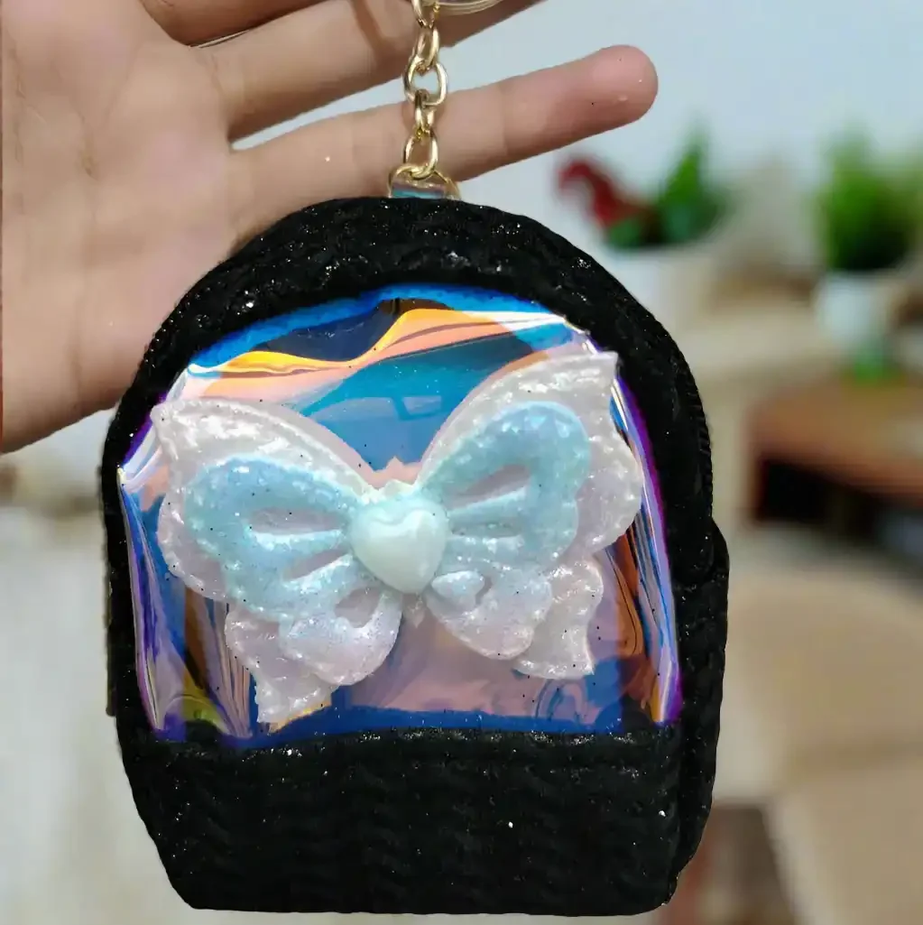 Fluttering Butterfly Coin Purse Keychain - Image 7