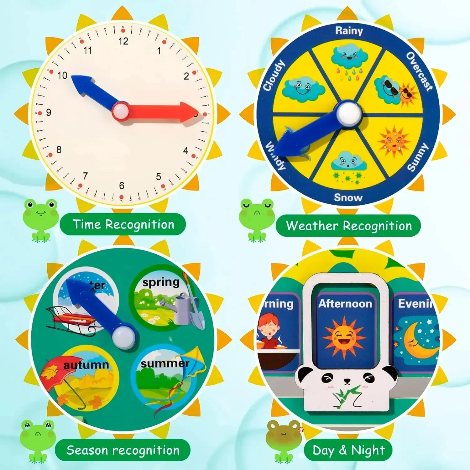 Frog Multifunctional 7-in-1 Calendar Clock - Image 6
