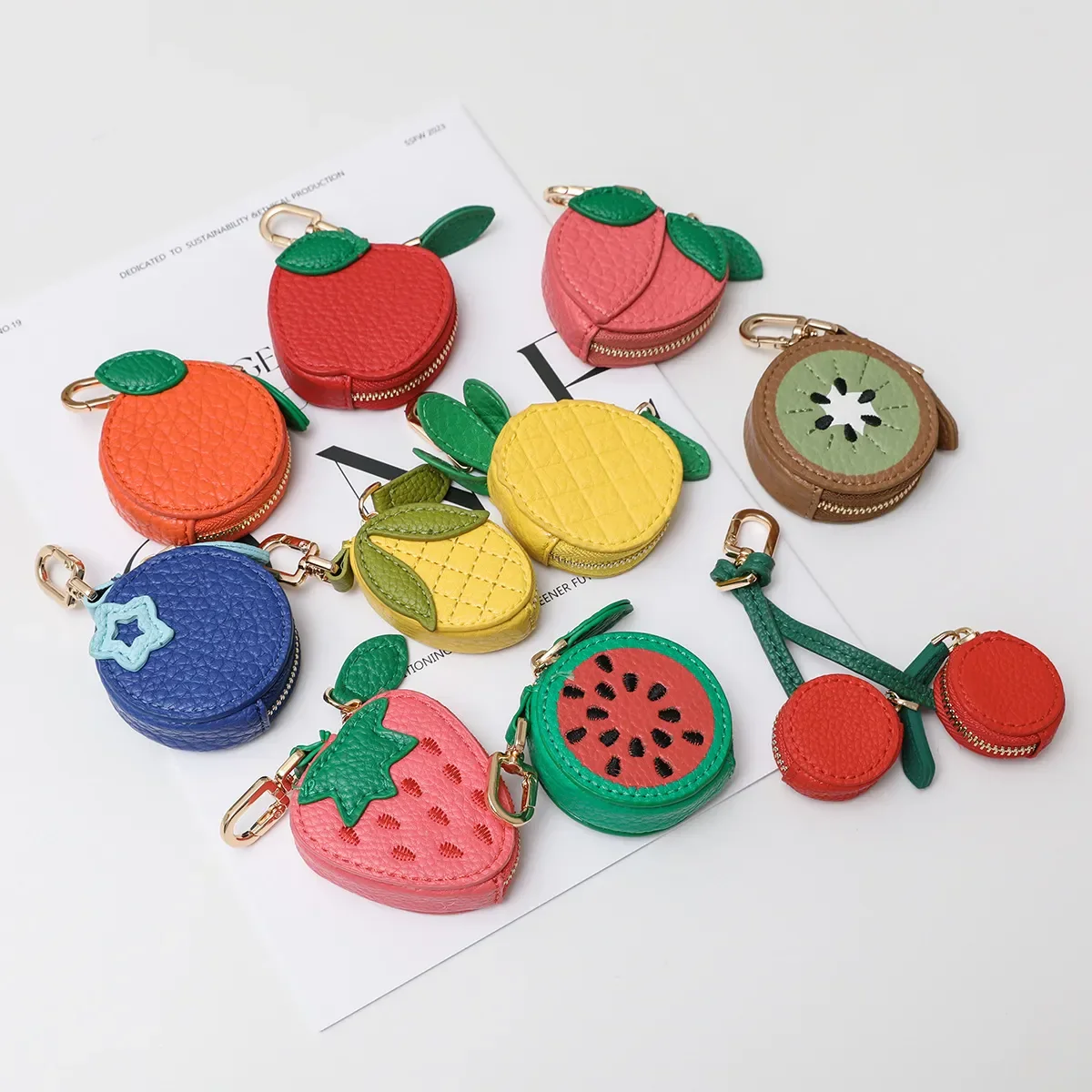 Fruity Charm Leather Bag Coin Purse - Image 12