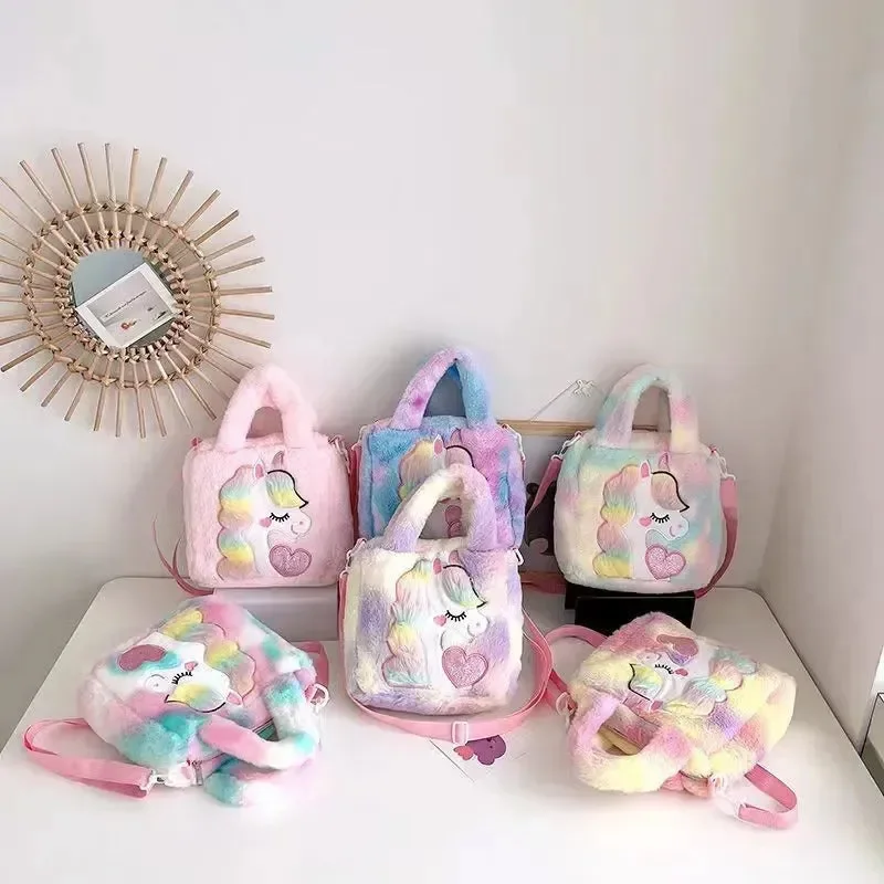 Fur Unicorn Cross Body Shoulder Hand Bag - Image 3