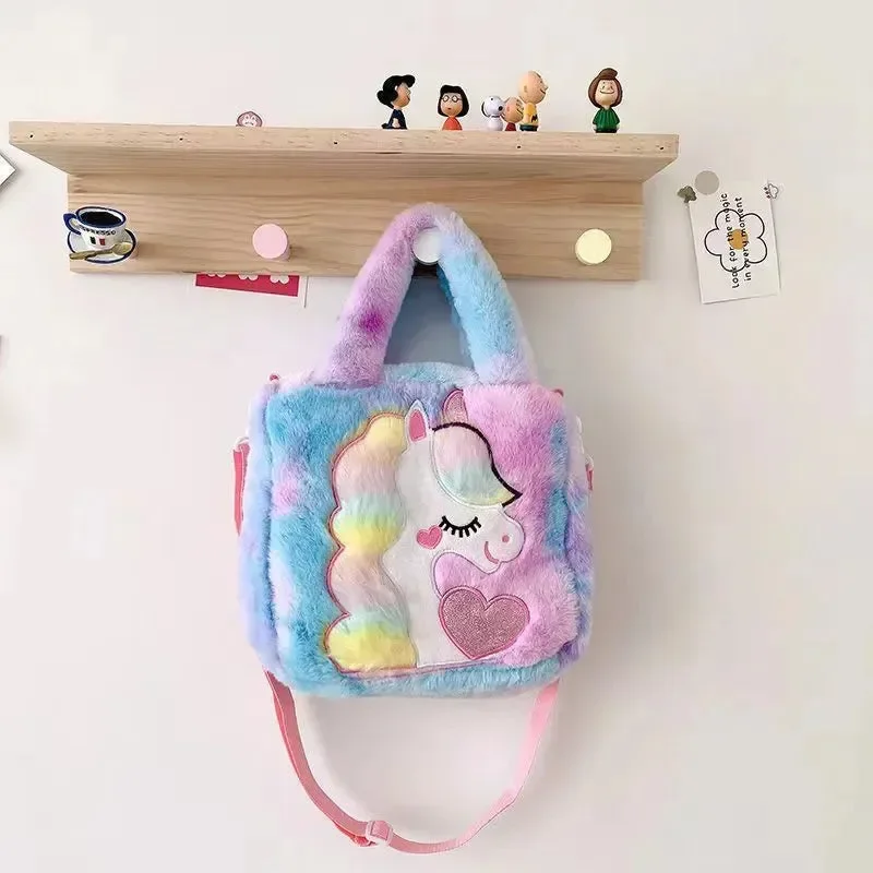 Fur Unicorn Cross Body Shoulder Hand Bag - Image 4