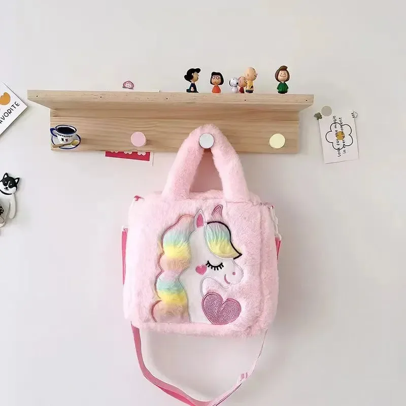 Fur Unicorn Cross Body Shoulder Hand Bag - Image 5