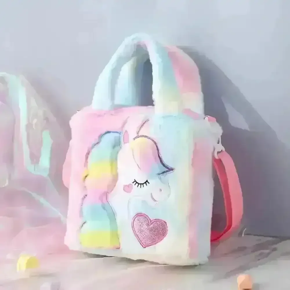 Fur Unicorn Cross Body Shoulder Hand Bag - Image 7