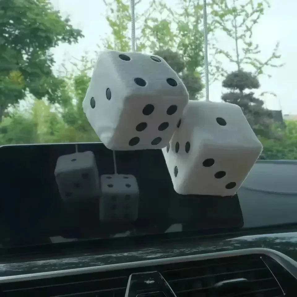 Fuzzy Fortune Plush Dice Keychain - Image 2