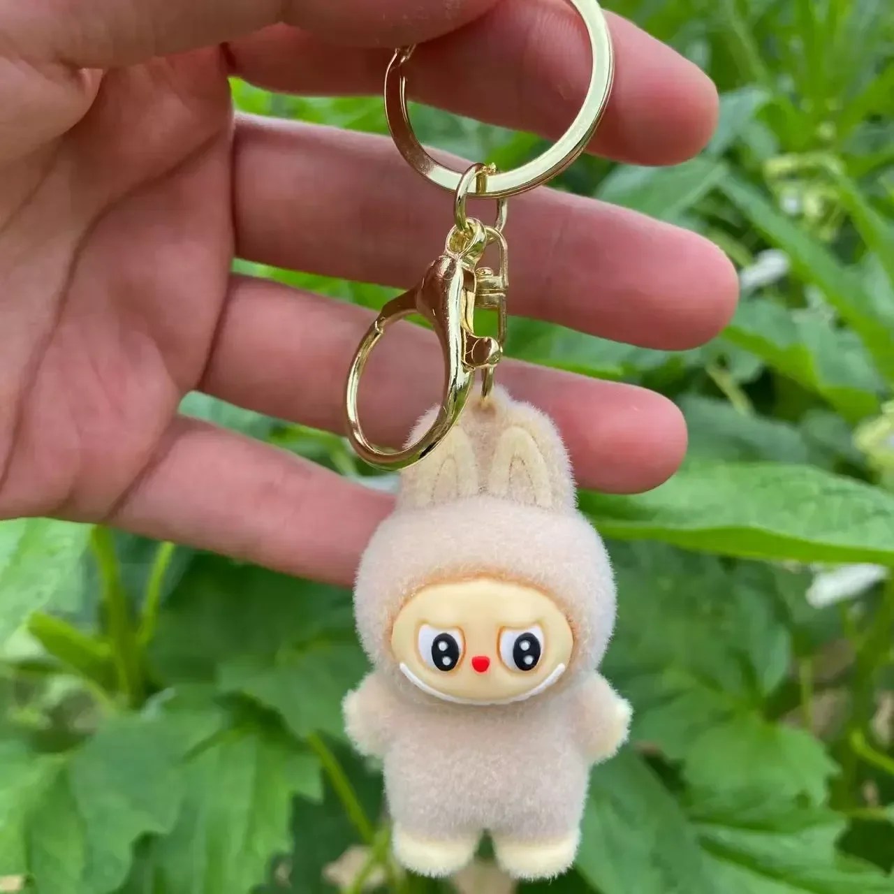 Fuzzy Labubu Flocking Keychain - Image 3