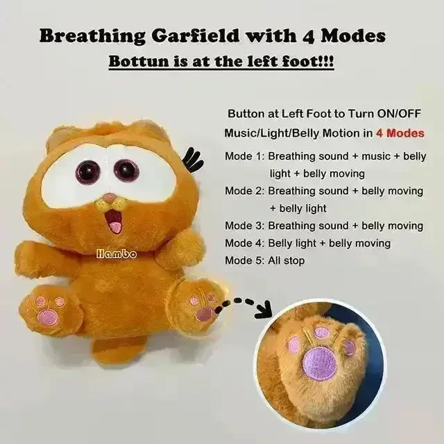 Garfield Cat Musical Breathing Teddy Plushie - Image 4