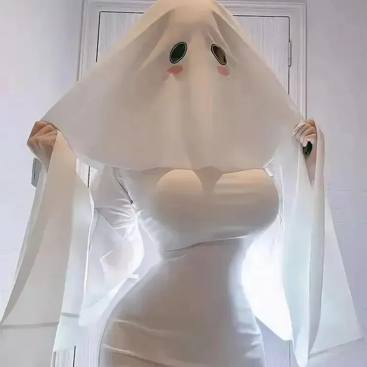 Ghostly Grace White Ghostess Costume - Image 2