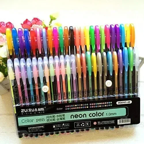 Glimmer & Flow Metallic Glitter Pens (Set of 48)