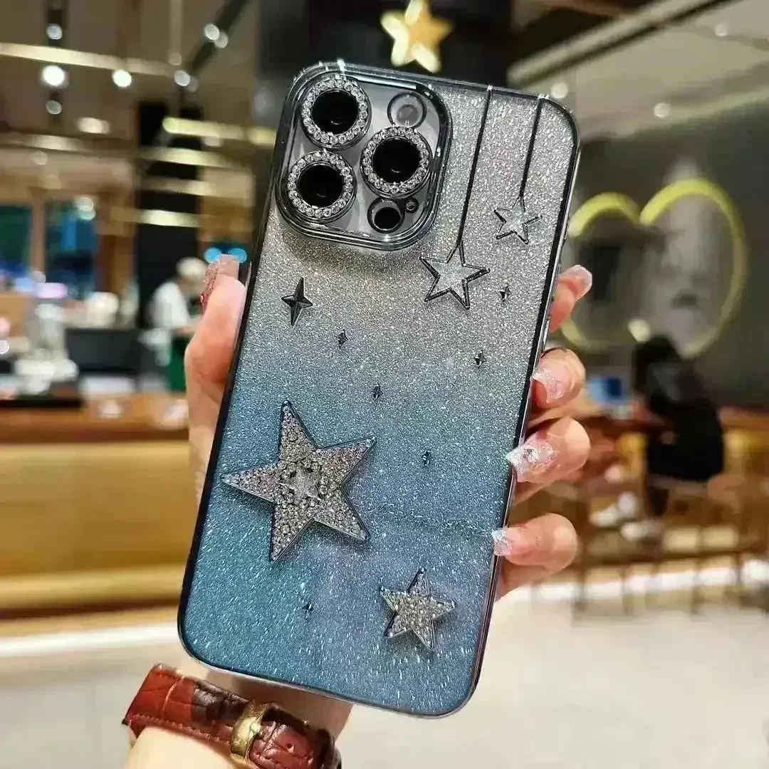 Glittery Hanging Stars Phone Case (For iPhones) - Image 3