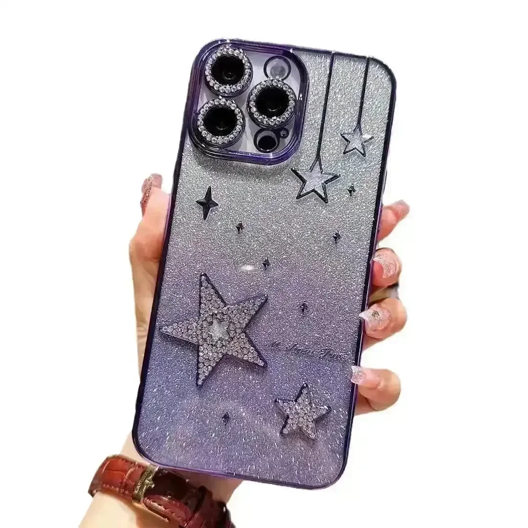 Glittery Hanging Stars Phone Case (For iPhones) - Image 5