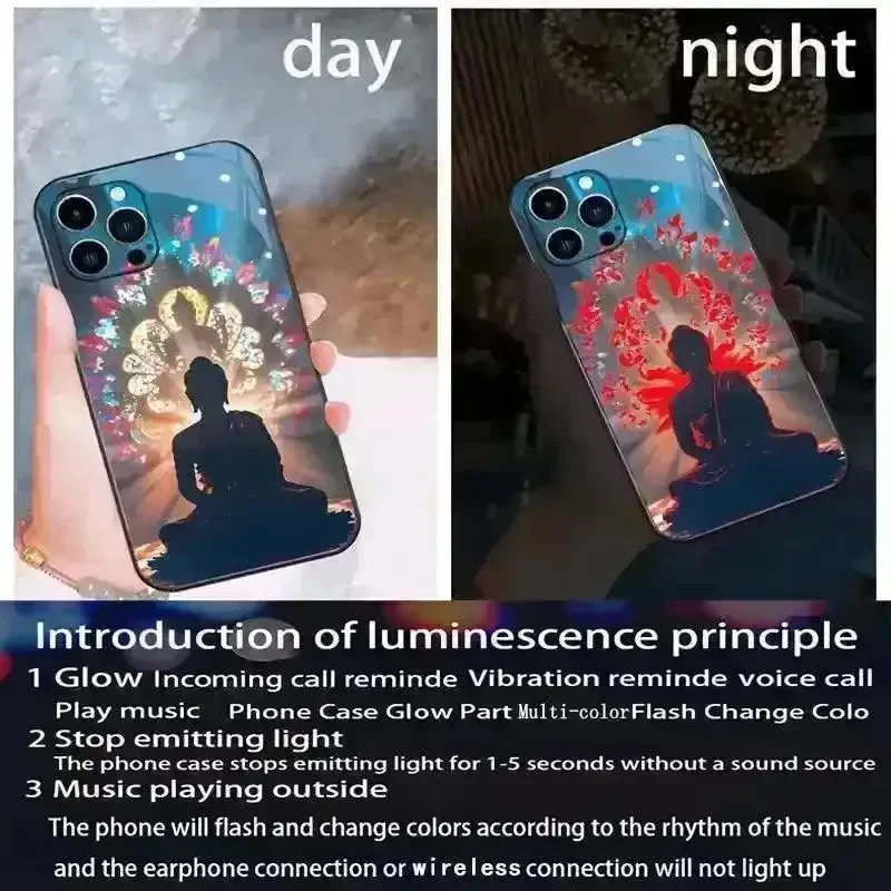 Glowing Calm Buddha Smart LED Cover (For iPhone) - Image 2